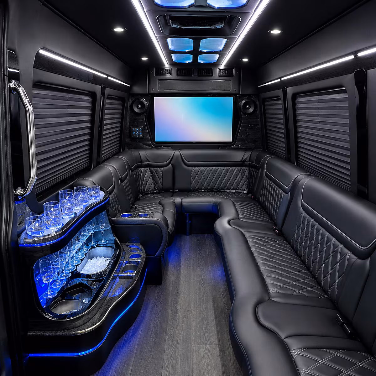 richmond party bus rental interior